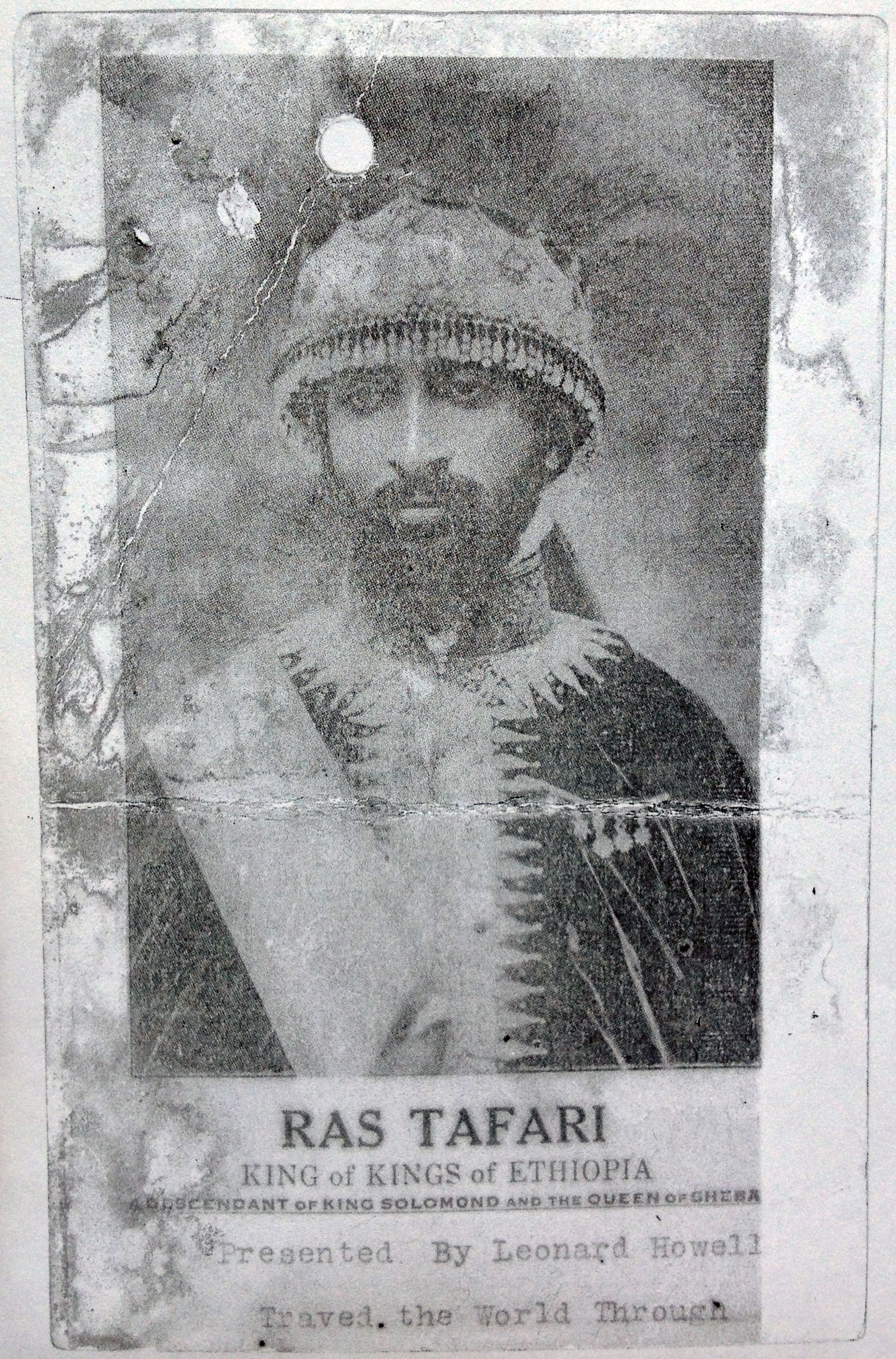 Pamphlet with image of Haile Selassie, distributed by Leonard Howell at his public meetings, circa 1935