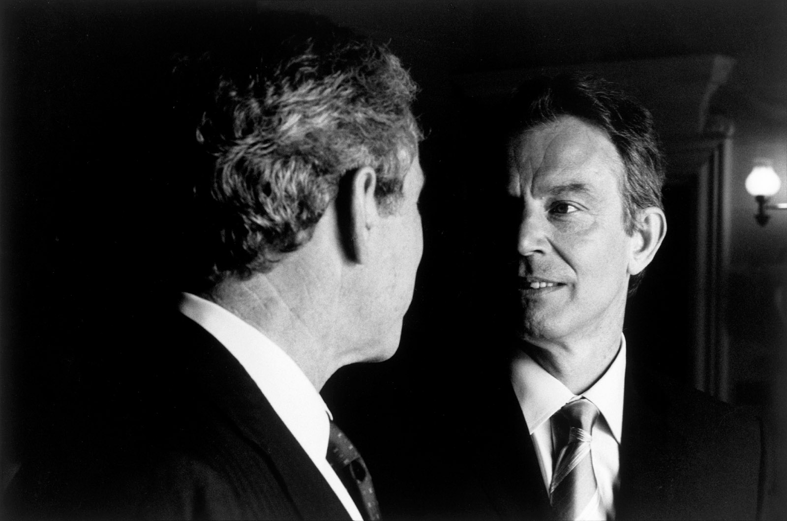 George W. Bush and Tony Blair at Hillborough Castle, near Belfast, Northern Ireland, April 2003