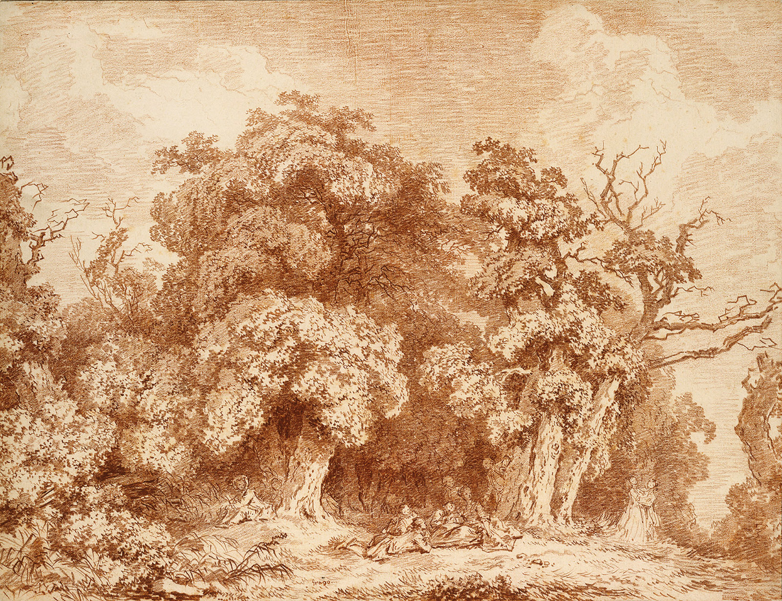 Jean-Honoré Fragonard: A Gathering at Wood’s Edge, circa 1770–1773