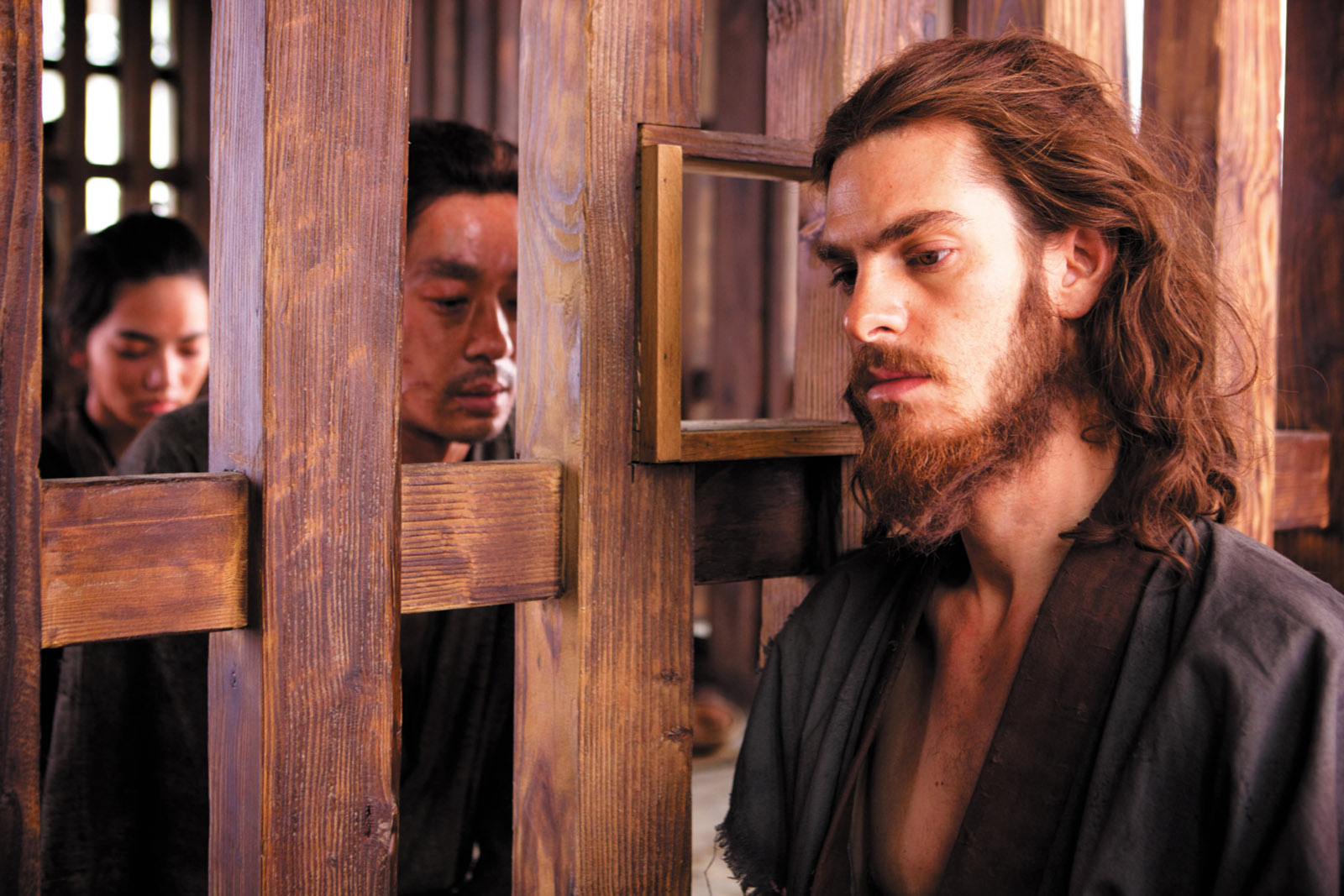 Andrew Garfield as the Portuguese Jesuit missionary Father Rodrigues in Silence, Martin Scorsese’s film adaptation of the novel by Endō Shūsaku