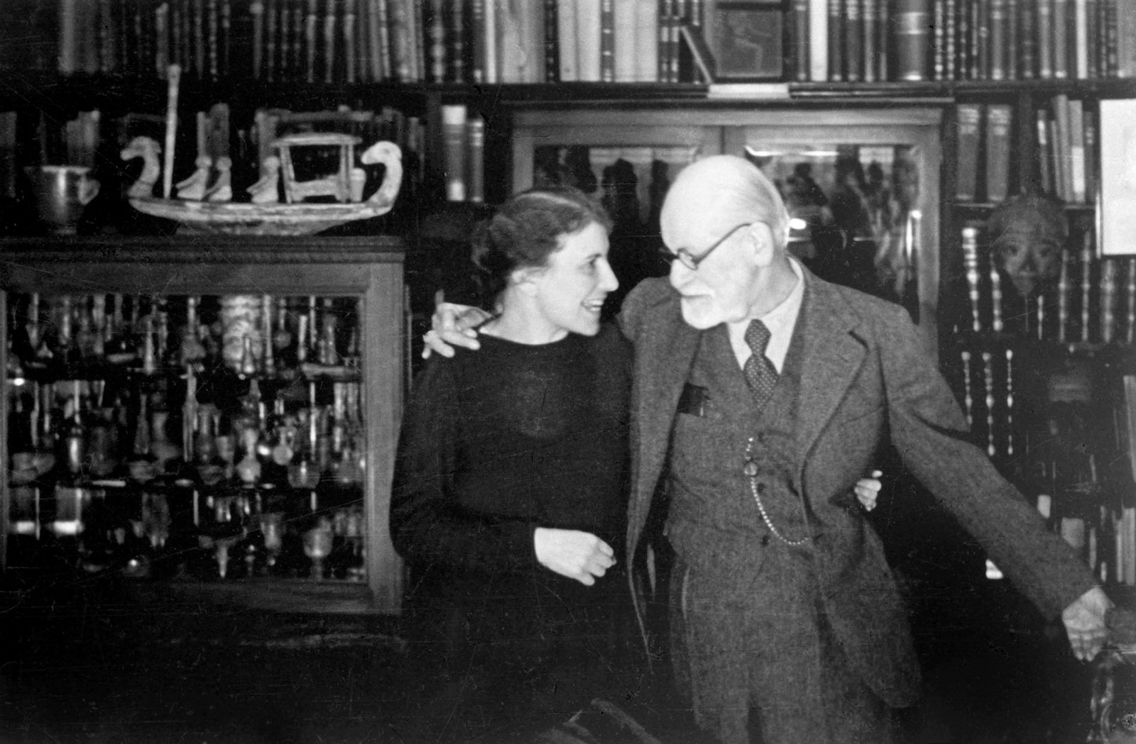 Sigmund Freud with his daughter Anna, Vienna, circa 1937; photograph by Princess Eugénie