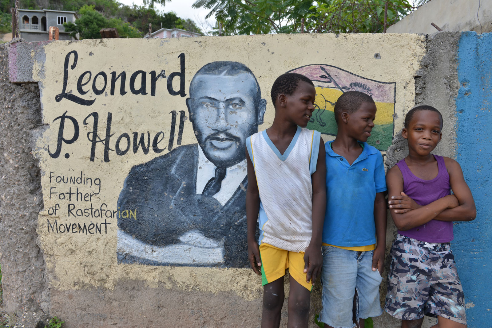 A mural of Leonard Howell in Tredegar Park, near where the first Rastafari community was formed in the 1930s, Spanish Town, Jamaica, January 4, 2014