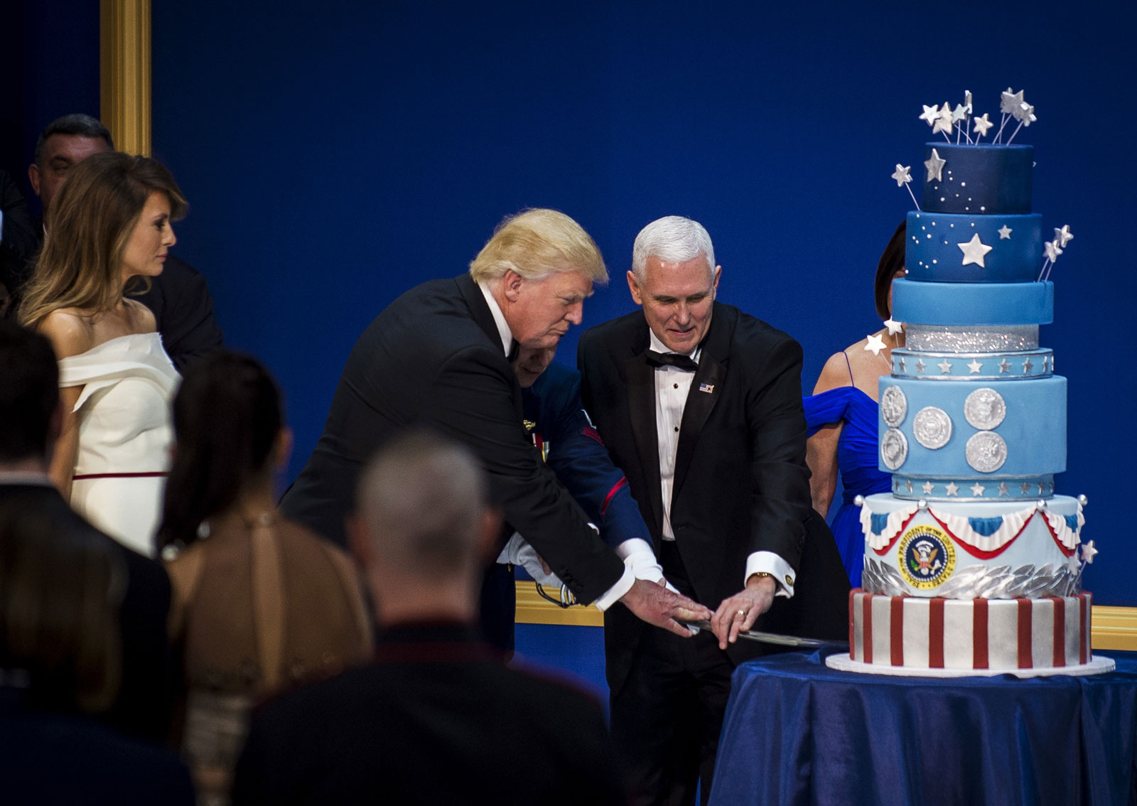 First Lady Melania Trump, President Donald Trump, and Vice President Mike Pence, Washington, D.C., January 20, 2017