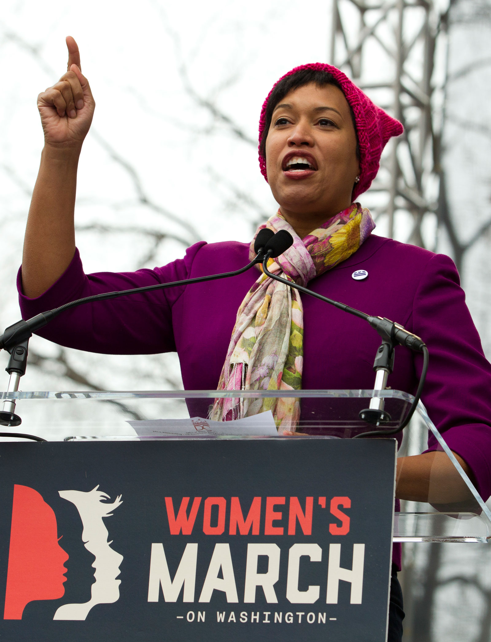 Mayor Muriel Bowser at the Women's March, Washington, D.C., Saturday, January 21, 2017