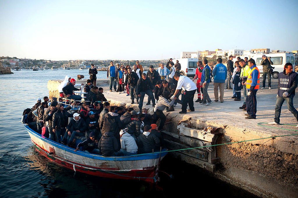 Migrants arriving from North Africa, Lampedusa, March, 2011