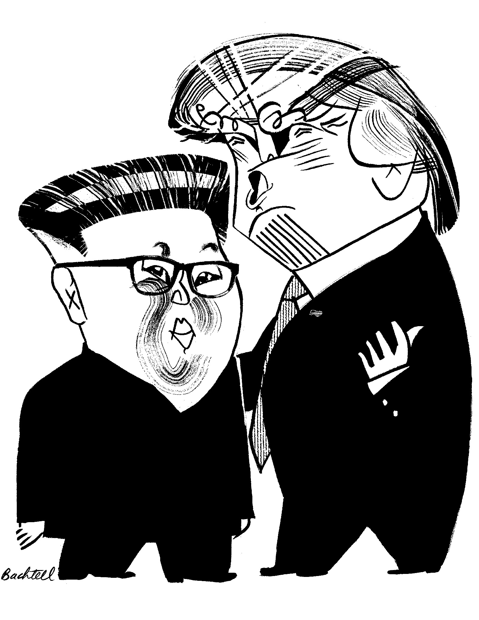 Kim Jong-­un and Donald Trump