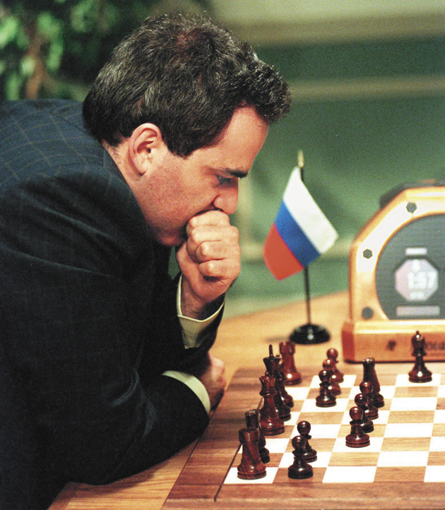Garry Kasparov during his rematch against the IBM supercomputer Deep Blue, 1997
