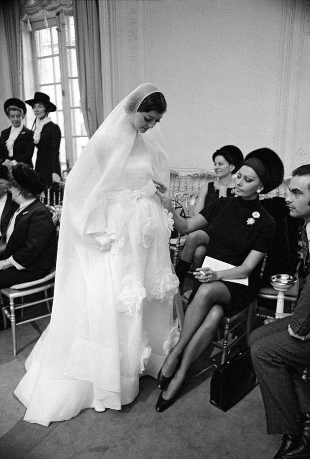 Sophia Loren at a Christian Dior fashion show, Paris, 1968. 