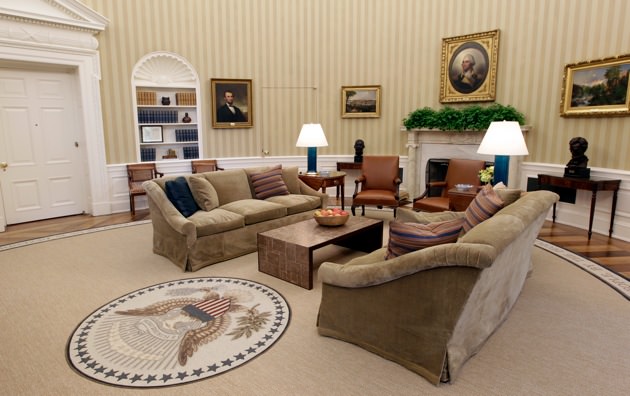 The newly redecorated Oval Office, August 31, 2010