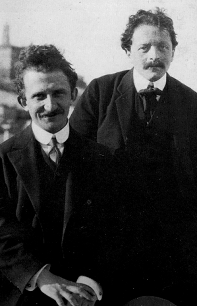 Béla Balázs, right, with György Lukács, Italy, early 1910s
