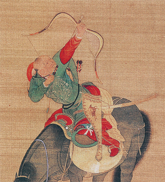 Liu Guandao: Kubilai Khan Hunting (detail of a hanging scroll), 1280