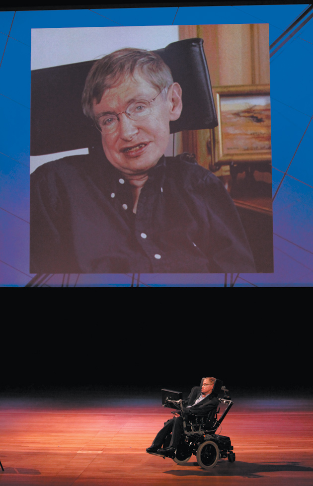 Stephen Hawking at the World Science Festival’s opening night gala at Lincoln Center, New York City, June 2, 2010
