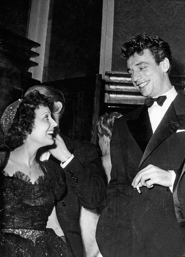 Edith Piaf and Yves Montand after a joint concert, 1945
