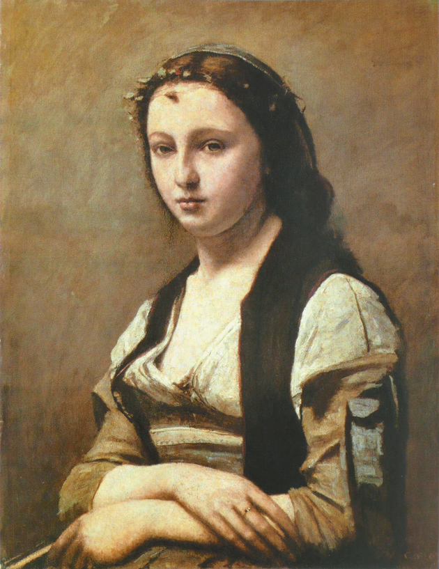 Jean-Baptiste-Camille Corot: La Femme à la perle, circa 1858–1868
