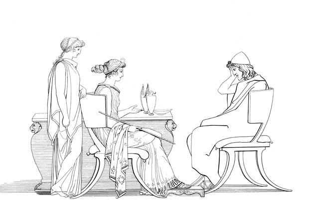 ‘Odysseus at the Table of Circe’; illustration by John Flaxman
