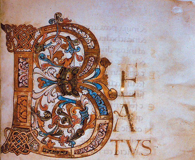 Detail from The Ramsey Psalter, Anglo-Saxon illuminated manuscript, late tenth century
