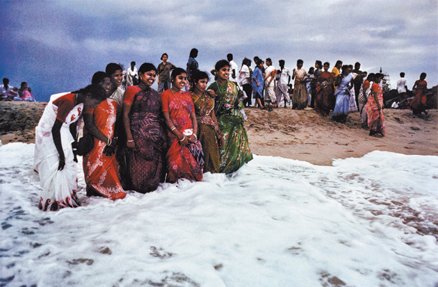 Tourists in Mahabalipuram, Tamil Nadu