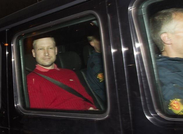 Anders Behring Breivik leaving the Oslo Municipal Court, Norway, July 25, 2011