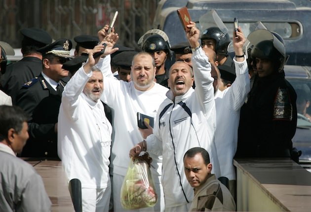 Members of the Muslim Brotherhood outside a Cairo court, February 2007. Internal CIA documents describe the movement as a potential ally against Islamist terrorism.