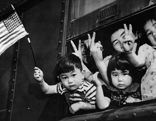 Japanese-Americans being sent to an internment camp during World War II, Seattle, March 1942
