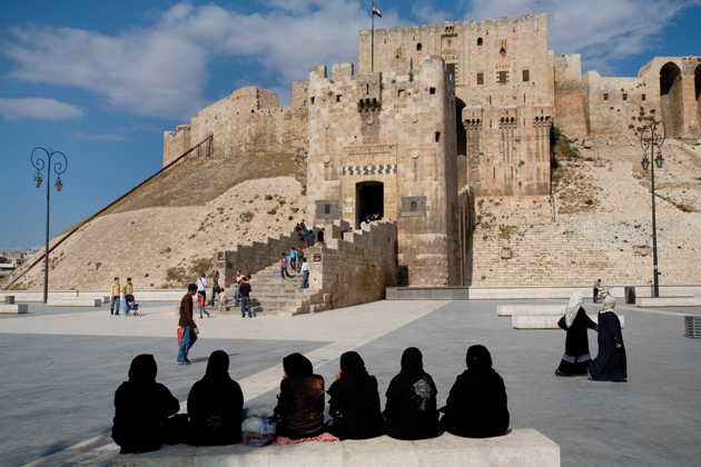 The Citadel, the medieval fortress at the center of Aleppo, Syria. The city has recently been the scene of clashes between government forces and opposition groups.
