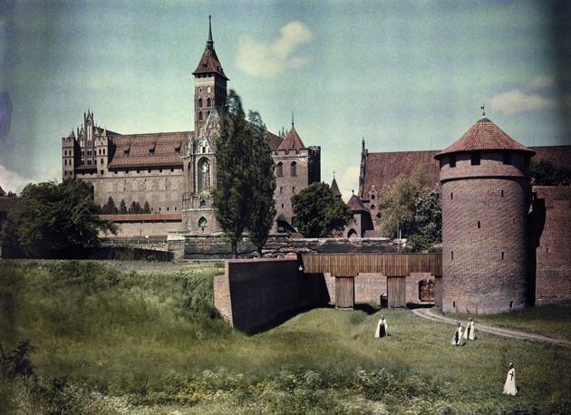 Marienburg Castle, the former headquarters of the Teutonic Order, Marienburg, East Prussia, 1928. The castle, in what is now Poland, was damaged significantly during World War II, but has since been mostly reconstructed.
