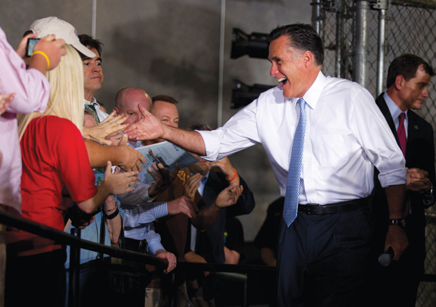 Mitt Romney during a campaign stop at Southwest Office Systems, Fort Worth, Texas, June 5, 2012