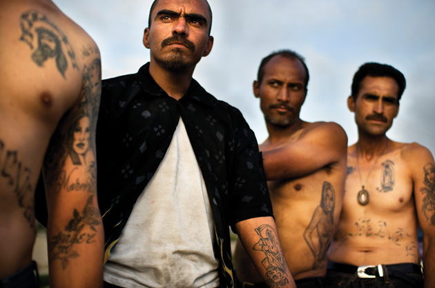 Heroin addicts in Tijuana, Mexico, some with Santa Muerte (Holy Death) tattoos, June 2009
