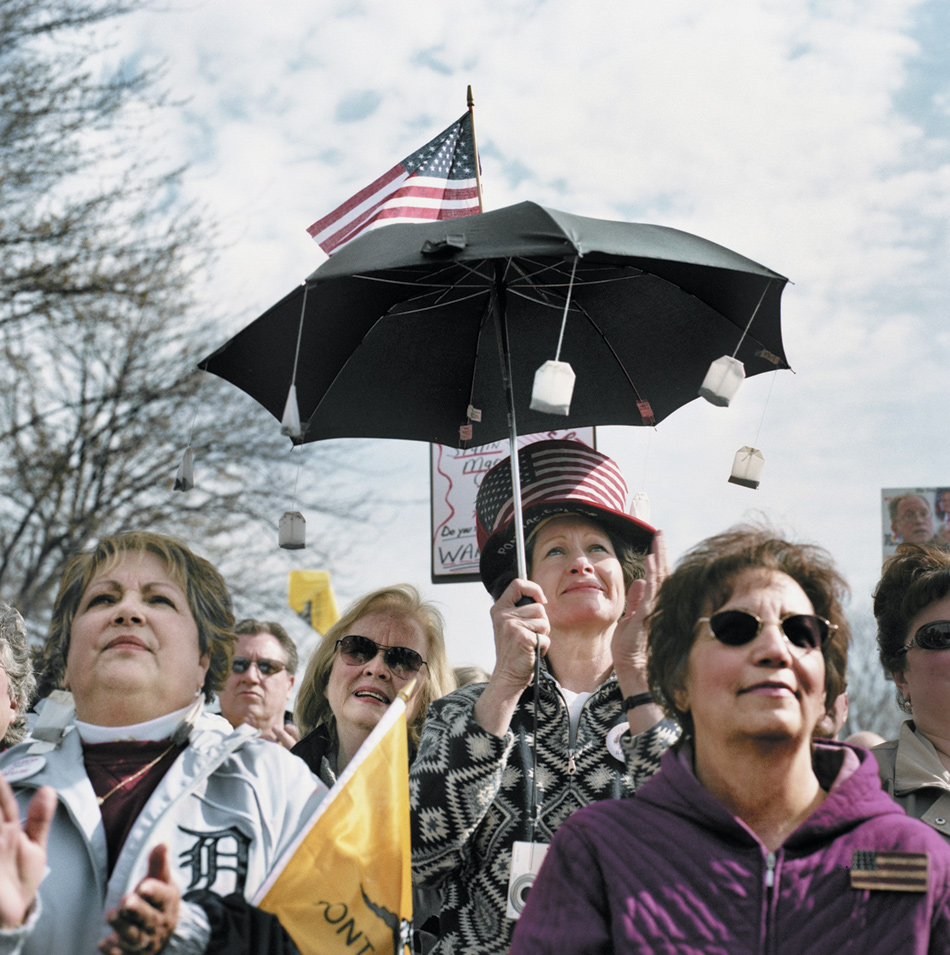 A Tea Party rally in Clinton Township, Michigan, April 2010
