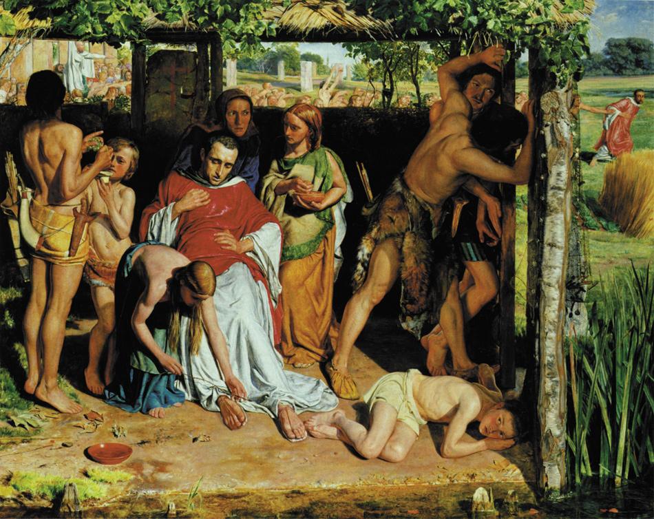 William Holman Hunt: A Converted British Family Sheltering a Christian Missionary from the Persecution of the Druids, 1849–1850
