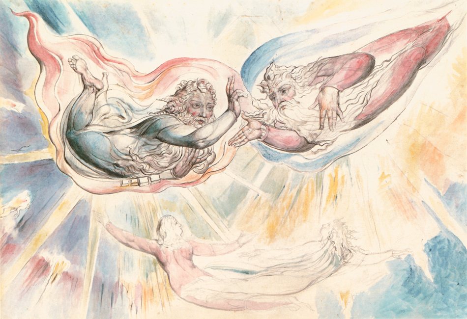 William Blake: Saint Peter and Saint James with Dante and Beatrice, circa 1824–1827
