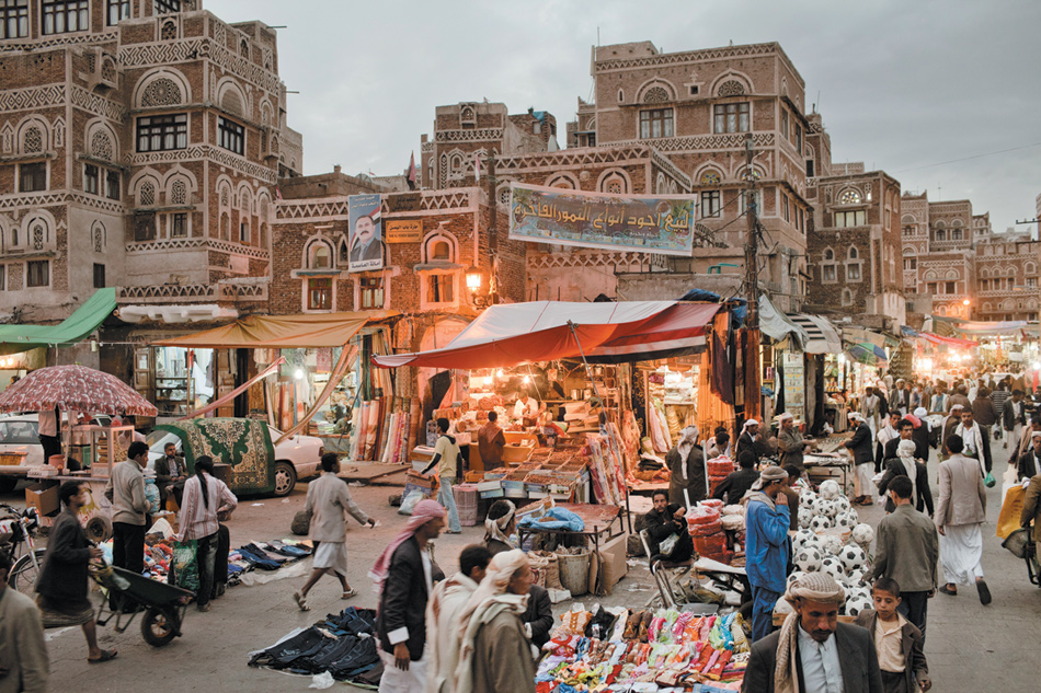 The market and Old City in Sanaa, Yemen, March 2011
