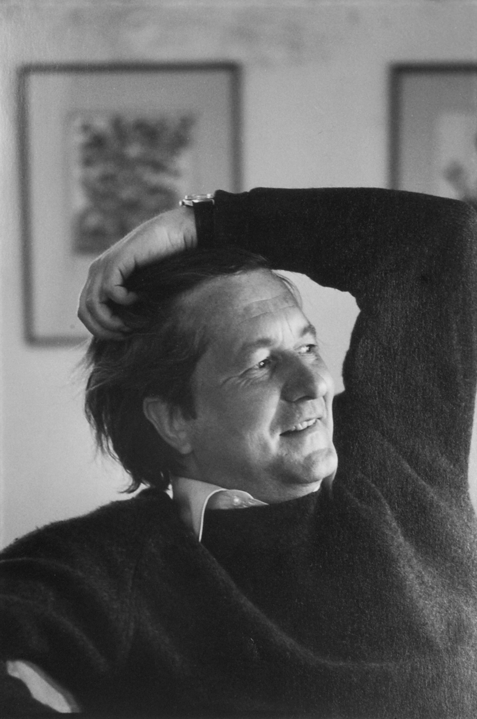 William Styron at his house in Roxbury, Connecticut, January 1972
