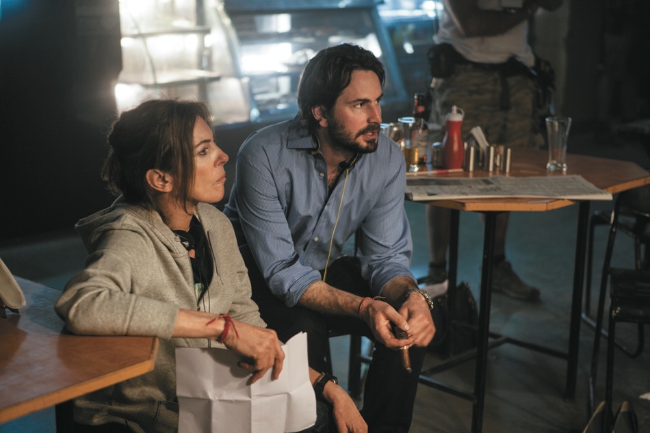 Director Kathryn Bigelow and writer Mark Boal on the set of Zero Dark Thirty