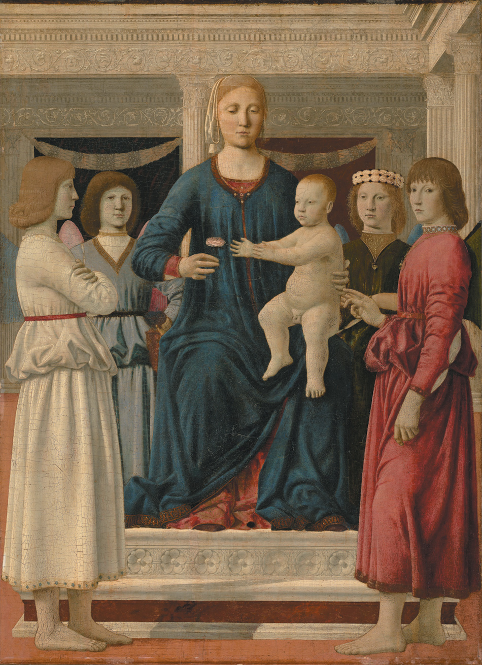 Piero della Francesca: Virgin and Child Enthroned with Four Angels, 1460–1470