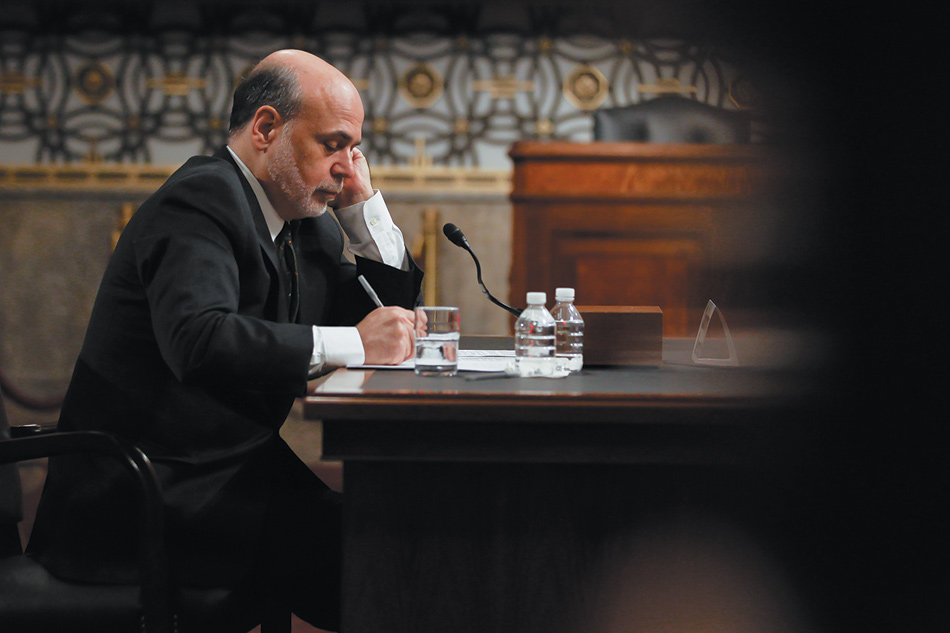 Federal Reserve Chairman Ben Bernanke testifying at a Joint Economic Committee hearing on the current economic outlook, Washington, D.C., May 2013