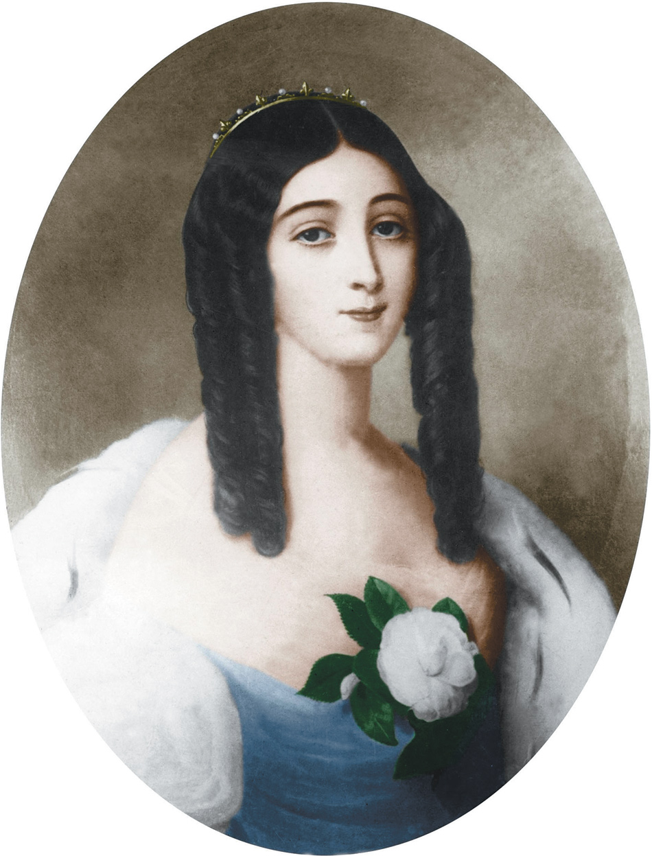 Marie Duplessis (1824-1847), courtisane francaise, elle inspira le personnage de Marguerite Gauthier de 