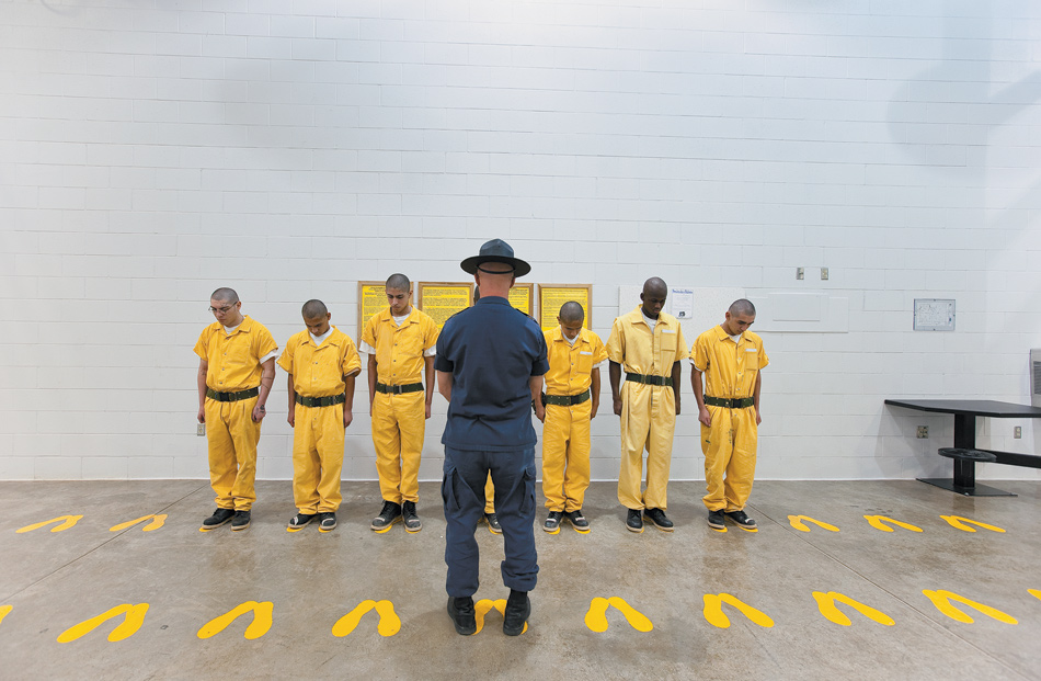 An orientation training session at the Youthful Offender System prison in Pueblo, Colorado, 2010