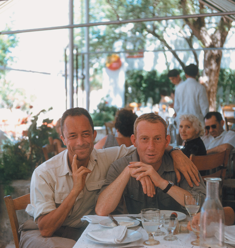 Albert Camus and his publisher, Michel Gallimard, Greece, 1958