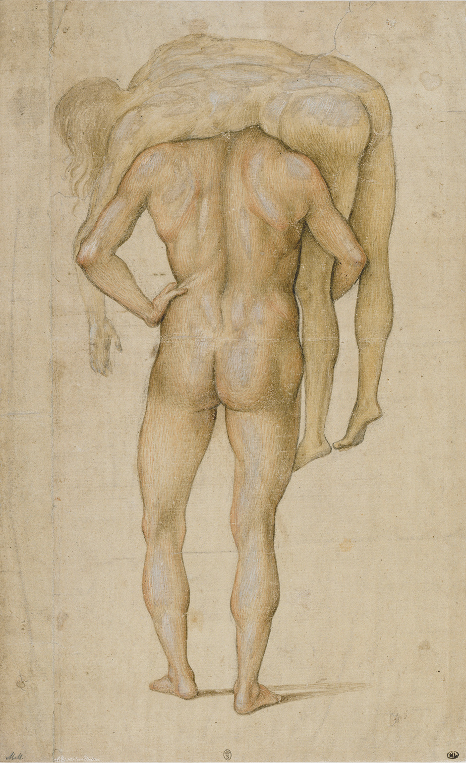 Luca Signorelli: Man Carrying Corpse on His Shoulders, circa 1500