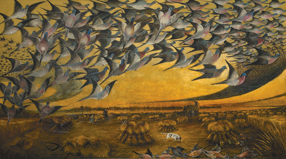 Lewis Cross: Passenger Pigeons in Flight, painted in 1937