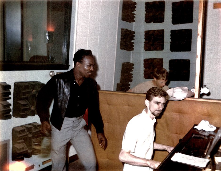 Wilson Pickett and keyboardist Spooner Oldham at FAME Studios in Muscle Shoals, Alabama, 1966 