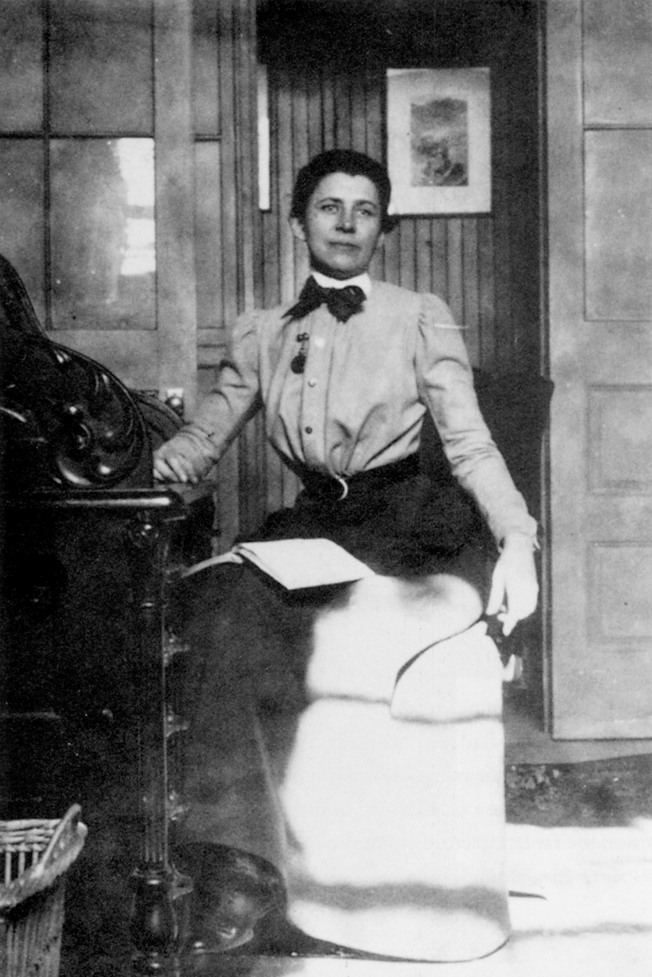 Ida Tarbell at her desk at McClure’s magazine, New York City, 1894