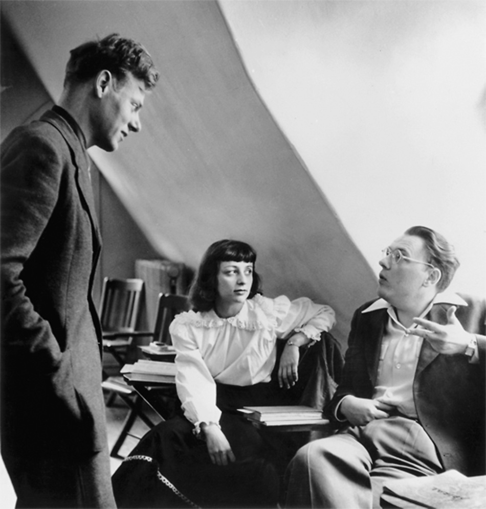 Paul de Man with Renée and Theodore Weiss, Bard College, circa December 1949