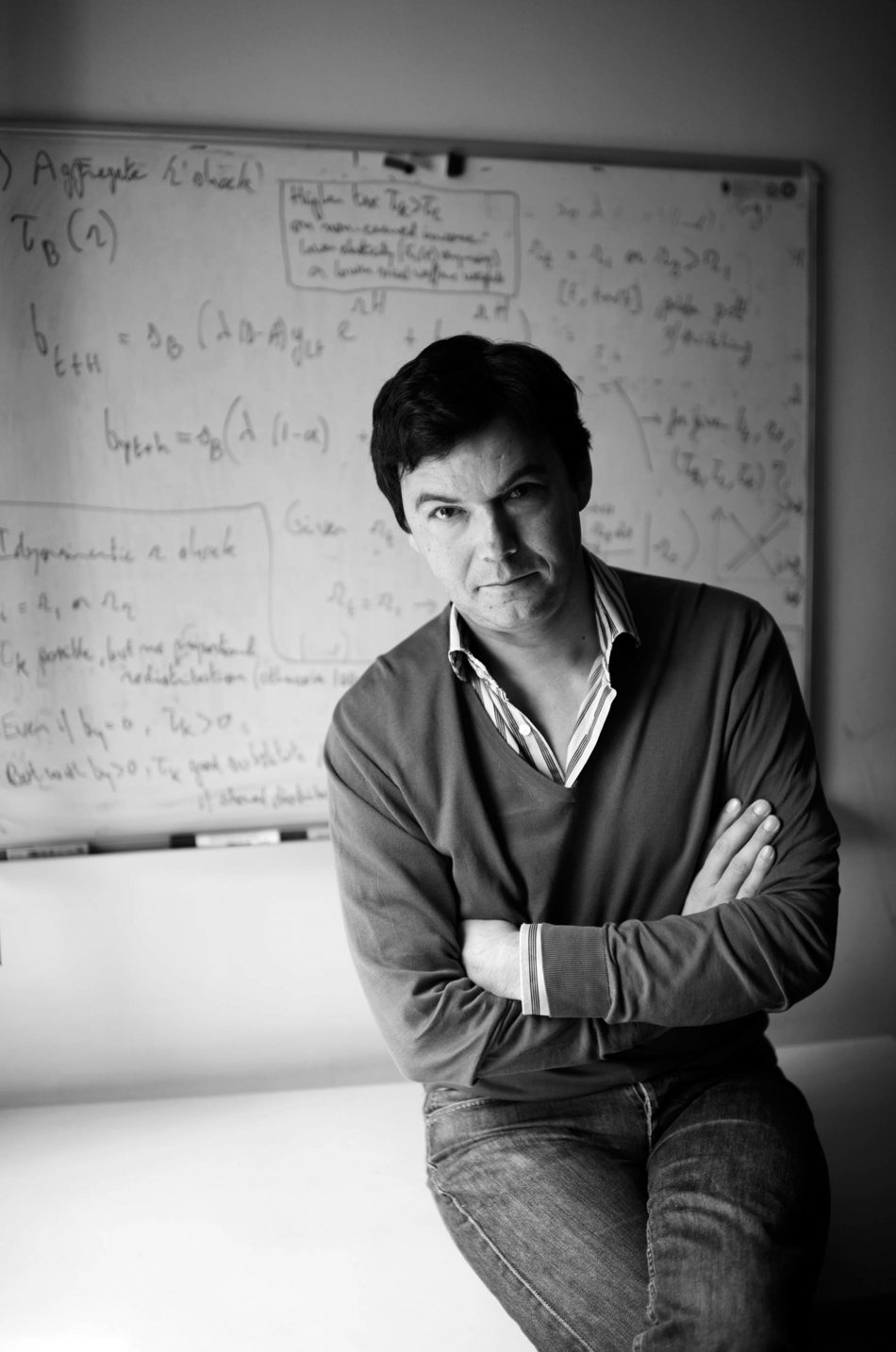 Thomas Piketty in his office at the Paris School of Economics, 2013