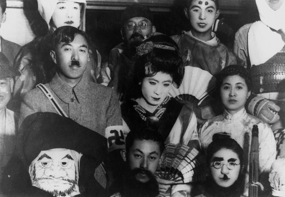Prince Konoe Fumimaro dressed as Adolf Hitler at a costume party in the spring of 1937, shortly before he was named Japan’s prime minister