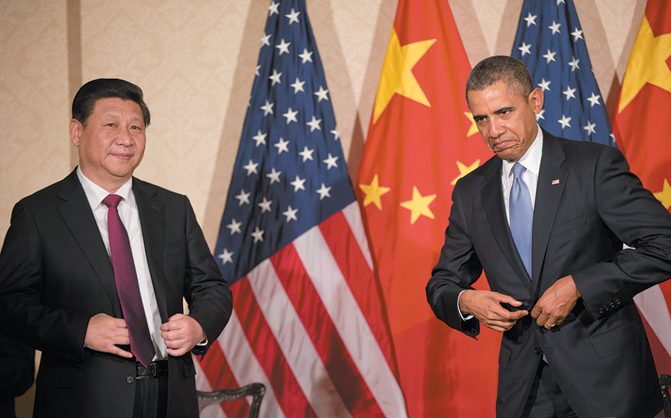 President Obama and Chinese President Xi Jinping at a bilateral meeting in Amsterdam, March 2014