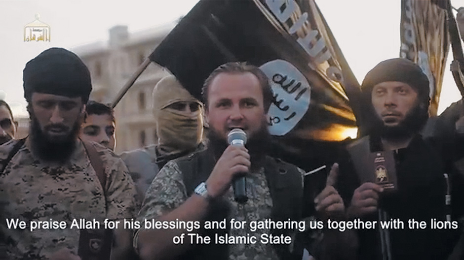 An image from Clanking of the Swords IV, a recent film by the Sunni jihadist guerrilla group that now calls itself the State of the Islamic Caliphate, on the border of Iraq and Syria