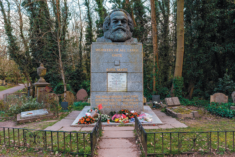 The grave of Karl Marx, Highgate Cemetery, London, March 2014