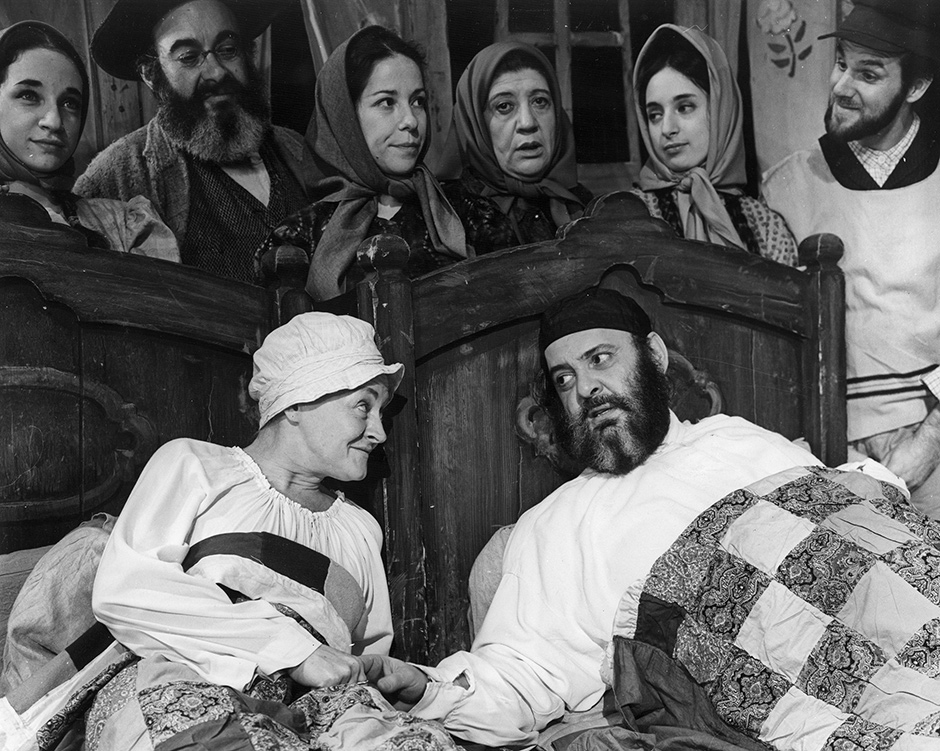 Maria Karnilova and Zero Mostel in the original Broadway production of Fiddler on the Roof, 1964